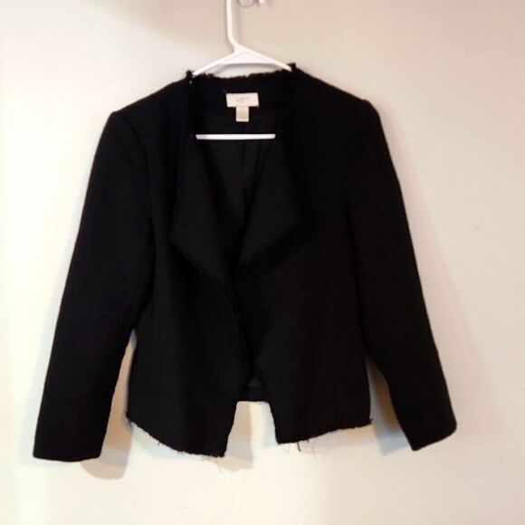 LOFT Tops - Loft size 4 blazer jacket loft outlet open cardigan coat knit woven tweed frayed